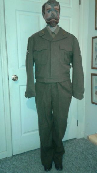 World War Ii Army Wool Ike Jacket,  Shirt,  Pants 1942.  Ser K5718 All In Ex Con
