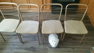 Set Of 4 Vintage Cosco Mid Century Gatefold Folding Chairs 1950s Made In Usa