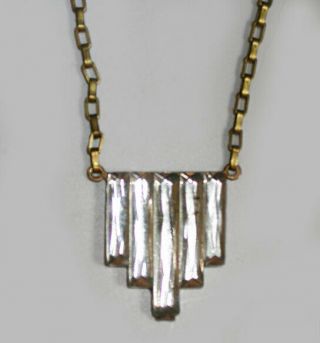 Antique 1920s Art Deco Stepped Mirrored Glass Necklace