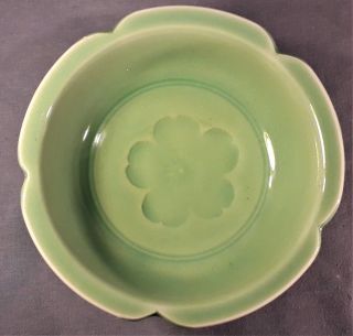 Antique Chinese Celadon Green Glazed Bowl on Wooden Base 4