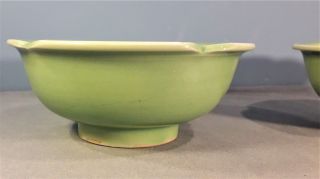 Antique Chinese Celadon Green Glazed Bowl on Wooden Base 5