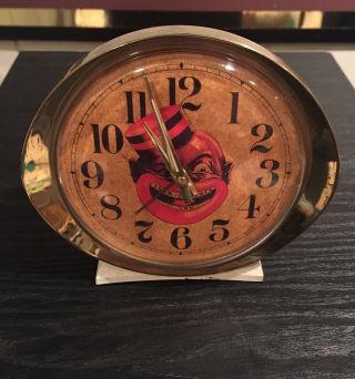 Vintage Westclox Alarm Clock With Black Americana Face - C Chicken Inn