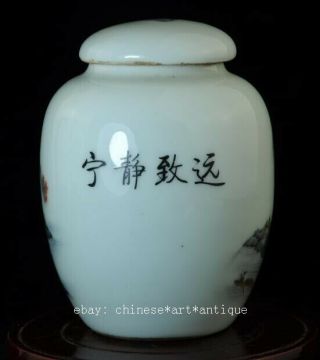 Chinese Old Hand - made Famille - rose Porcelain Hand Painted Landscape Tea Pot B01 3