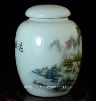 Chinese Old Hand - made Famille - rose Porcelain Hand Painted Landscape Tea Pot B01 4