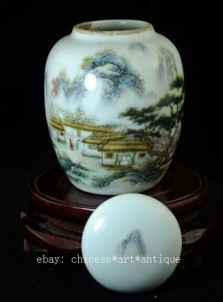 Chinese Old Hand - made Famille - rose Porcelain Hand Painted Landscape Tea Pot B01 5