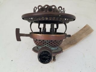 Antique Victorian Hinks Brass Oil Lamp Burner Bayonet Collar 4 Inch Fit