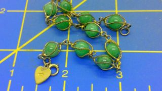 Vintage 14kt Gold Jade Chinese Export Link Bracelet -