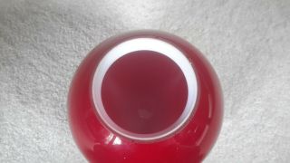 Ruby RED GLASS MOVIE THEATRE EXIT LIGHT SIGN SHADE art deco round GLOBE 5