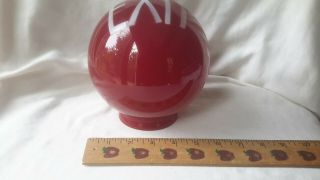 Ruby RED GLASS MOVIE THEATRE EXIT LIGHT SIGN SHADE art deco round GLOBE 7