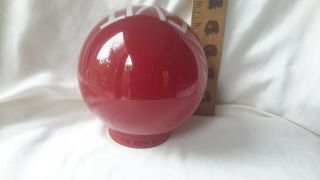 Ruby RED GLASS MOVIE THEATRE EXIT LIGHT SIGN SHADE art deco round GLOBE 8