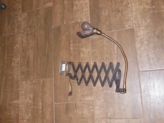 Vintage Industrial Accordion Scissor Light 1920s Rare Steam Punk Goose Neck