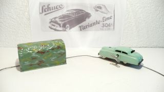 Tin Widup Car 1950 Schuco Varianto Limo 3041 With Wire Rod & Schuco Tunell 3010