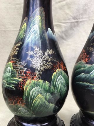 CHINESE FOOCHOW - FUZHOU LACQUER VASES 4