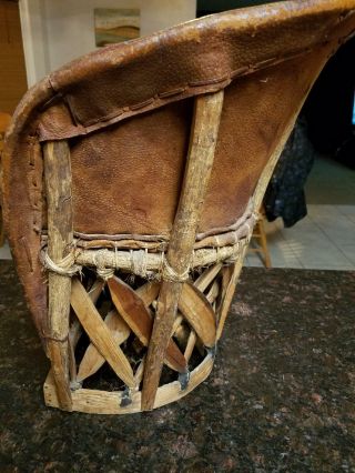 Antique Mexican Equipale Leather Child ' s Chair Hand Painted Rare Find 7