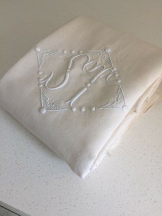 Simply Vintage French Linen Sheet Fabulous Huge