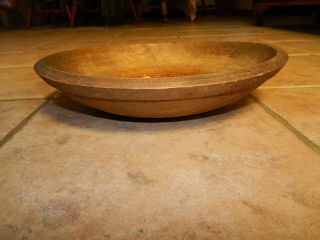 Antique Primitive Hand Turned Wooden Out Of Round Dough,  Mixing Bowl