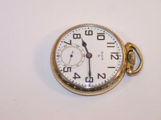 1949 Elgin 16s 17 Jewel 573 10K Gold Filled Lever Set Pocket Watch. 2