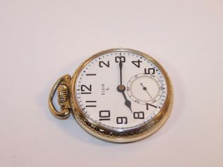1949 Elgin 16s 17 Jewel 573 10K Gold Filled Lever Set Pocket Watch. 3
