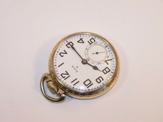 1949 Elgin 16s 17 Jewel 573 10K Gold Filled Lever Set Pocket Watch. 4