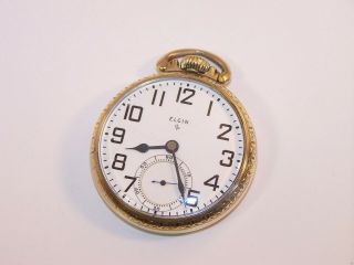 1949 Elgin 16s 17 Jewel 573 10K Gold Filled Lever Set Pocket Watch. 5