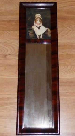 Vintage Antique Trumeau Pier Wall Mirror With John Everett Millais Print