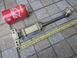 Vintage In Brass & Iron Door Gate Latch Slide Bolt Lock Shutter With Keeper