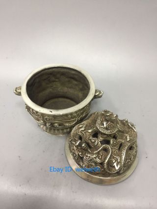 Chinese Tibet silver Dragon Incense Burner Made During The Da Ming Xuande 2