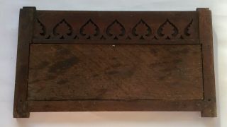 Antique Wood Mirror Furniture Part,  Arts & Crafts Pierced Design Chip Carved 4