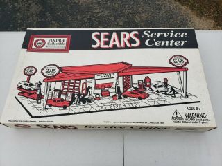 Marx 3436r 60s Tin Sears Service Gas Station Niob 1995 1:43 Play Set