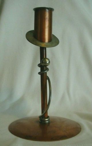 Antique Arts And Crafts Handmade Candle Holder By Flemish Copper B.  P.  Co.  4005