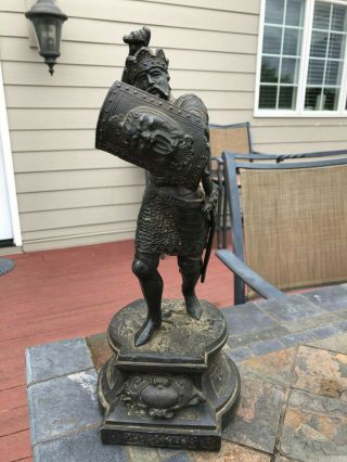Antique Spelter Medieval Warrior Statue