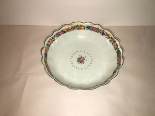 Antique Chinese Export Porcelain Floral Rose Serving Bowl Ca.  1800