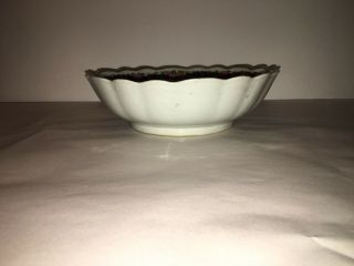 Antique Chinese Export Porcelain Floral Rose Serving Bowl Ca.  1800 2