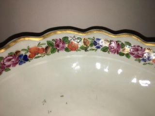 Antique Chinese Export Porcelain Floral Rose Serving Bowl Ca.  1800 4