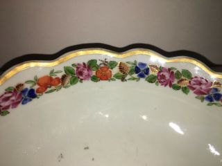 Antique Chinese Export Porcelain Floral Rose Serving Bowl Ca.  1800 5