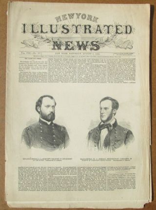 York Illustrated News Civil War August 1863 Sherman,  Rebel Diary,  Ny Riots