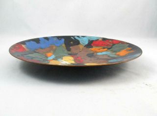 VINTAGE MID CENTURY MODERN ABSTRACT ENAMEL ON COPPER PLATE 3