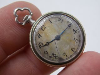 Antique Bailly France Ladies Minniature Enamel 18K Gold / Diamonds Pocket watch 11