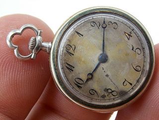 Antique Bailly France Ladies Minniature Enamel 18K Gold / Diamonds Pocket watch 2