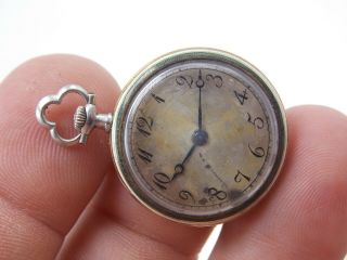 Antique Bailly France Ladies Minniature Enamel 18K Gold / Diamonds Pocket watch 6