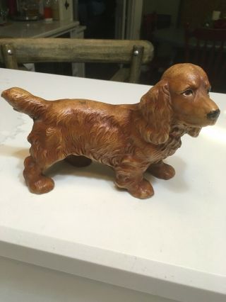 Antique Hubley Cast Iron Golden Cocker Spaniel Dog Bookend Doorstop,