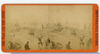 Stereoview Photograph E.  T.  Anthony Civil War Views Fort Sumpter Flag Raising 26