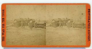 Stereoview Photograph E.  T.  Anthony Civil War Views Picket Line Fort Mahone Va 24