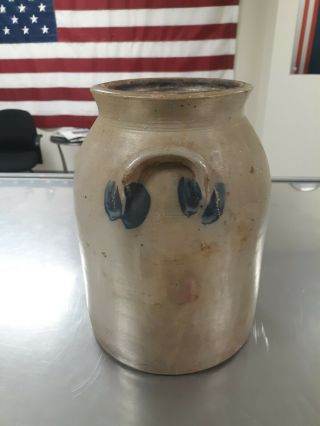 19th Century Cobalt Decorated Stoneware 2 Gallon Jar 2