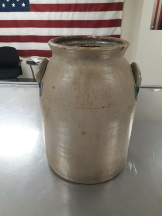 19th Century Cobalt Decorated Stoneware 2 Gallon Jar 3