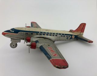 Vintage Antique Yonezawa Japan Made Northwest Airlines Nwa Push Tin Airplane ✈️