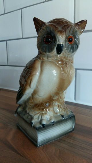 Unusual Vintage Pottery Owl Lamp / Air Purifier