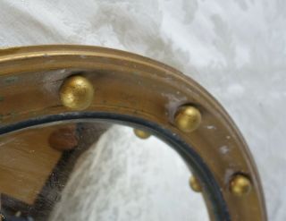 Antique Convex Federal Bullseye Gold Gilt Ball Round Circular Mirror 18.  75 