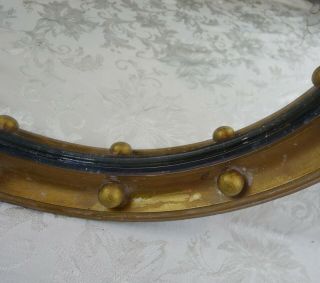 Antique Convex Federal Bullseye Gold Gilt Ball Round Circular Mirror 18.  75 