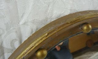 Antique Convex Federal Bullseye Gold Gilt Ball Round Circular Mirror 18.  75 